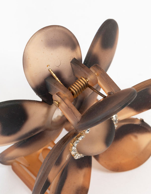 Tortoiseshell & Diamante Daisy Claw Clip