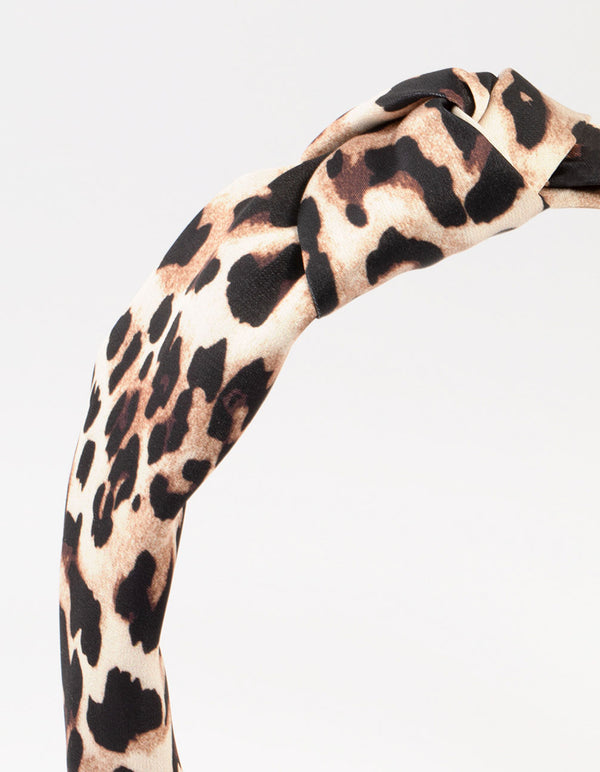 Leopard Print Knotted Fabric Headband