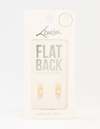 Gold Plated Surgical Steel Chunky Hoop Flat Backs 2-Pack - link has visual effect only