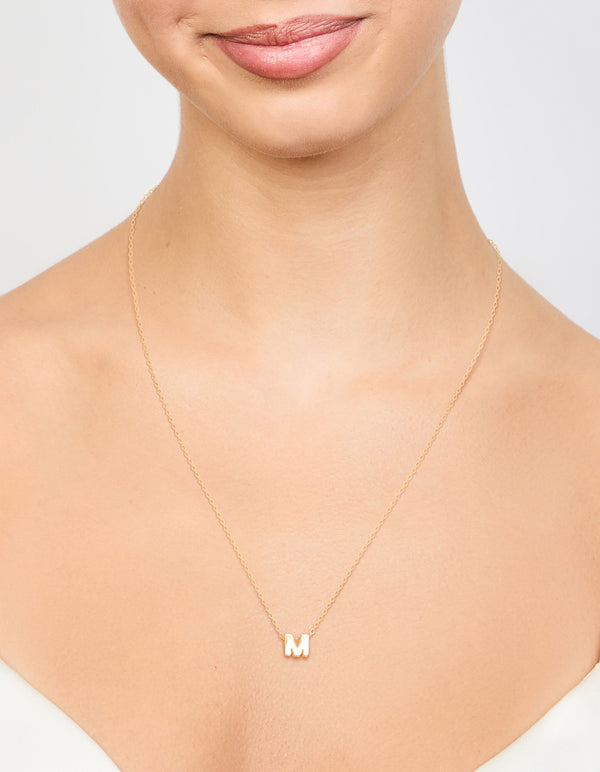 Gold Plated Sterling Silver Intial M Necklace