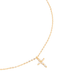 Gold Plated Sterling Silver Cubic Zirconia Cross Necklace - link has visual effect only