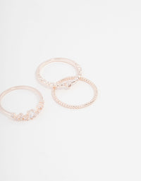 Rose Gold Plated Squiggle Ring 5-Pack - link has visual effect only