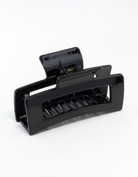 Large Shiny Black Plastic Coated Claw Clip - link has visual effect only