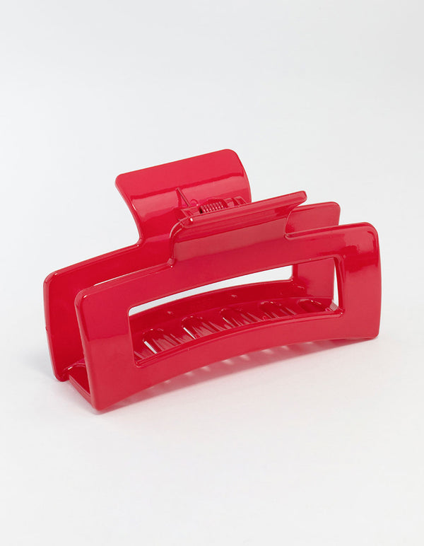 Red Large Shiny Coated Claw Clip