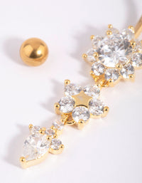 Gold Plated Titanium  Floral Belly Bar - link has visual effect only
