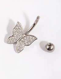 Titanium Pave Butterfly  Belly Ring - link has visual effect only