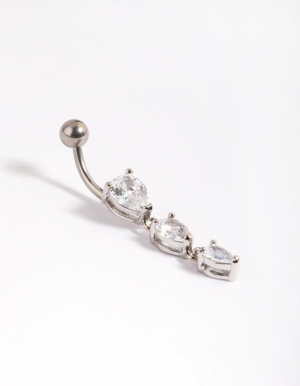 Titanium Triple Pear Drop Belly Ring