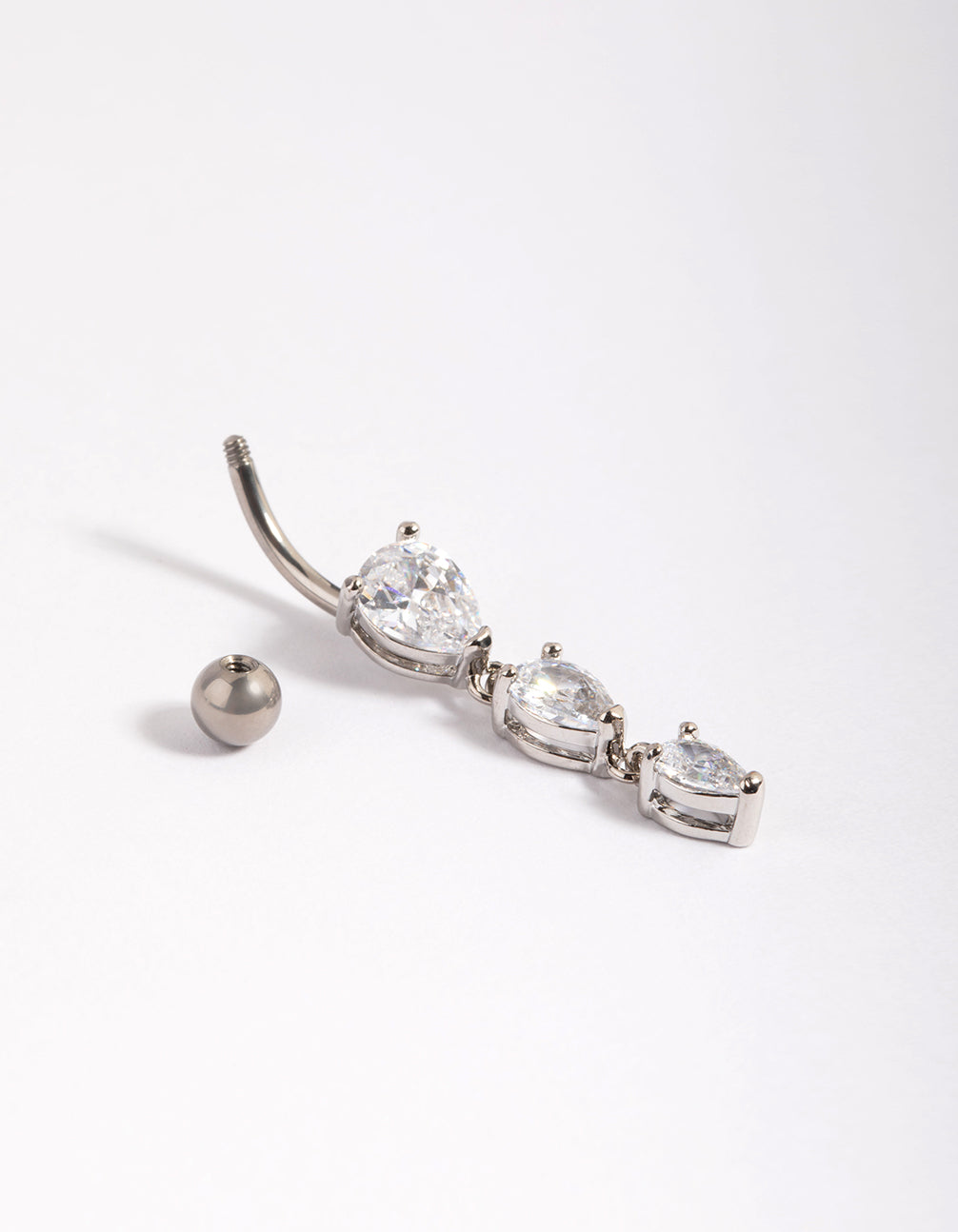 Titanium Triple Pear Drop Belly Ring