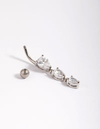 Titanium Triple Pear Drop Belly Ring - link has visual effect only