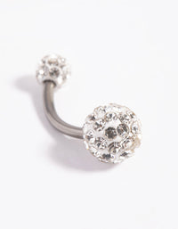 Titanium Pave Ball Belly Ring - link has visual effect only