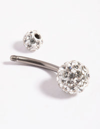 Titanium Pave Ball Belly Ring - link has visual effect only