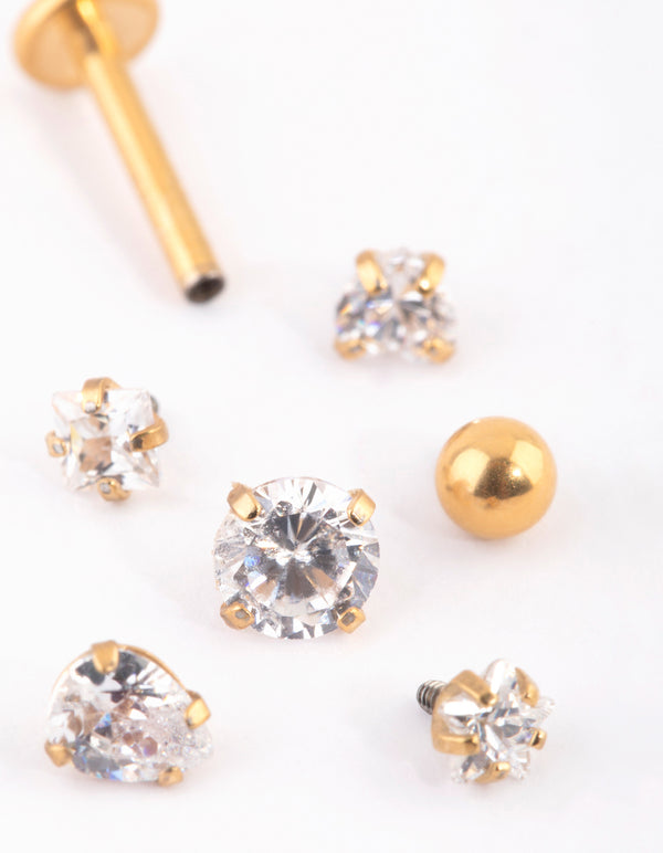 Gold Plated Titanium Graduating Bezel Flat Backs 6-Pack