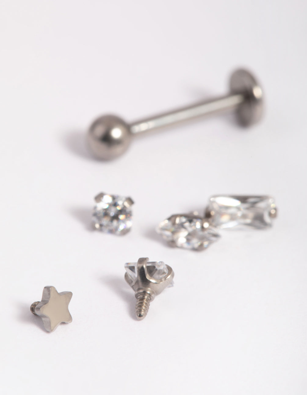 Titanium Cubic Zirconia Flat Backs 6-Pack