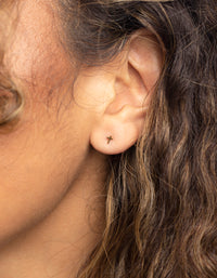 Gold Plated Surgical Steel Small Cross Stud Earrings - link has visual effect only