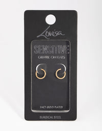 Fine Gold Plated Surgical Steel Sleeper Earrings 8MM - link has visual effect only