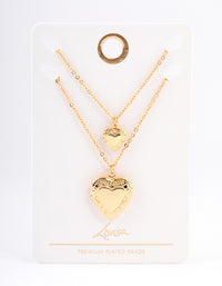 Gold Plated  Hearts Necklaces 2-Pack - link has visual effect only