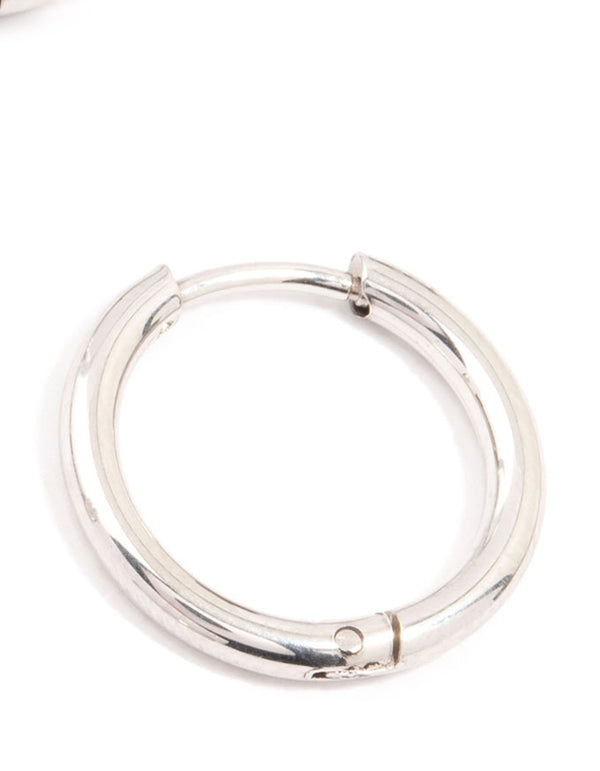 Waterproof Stainless Steel Small Hoop Earrings 2-Pack