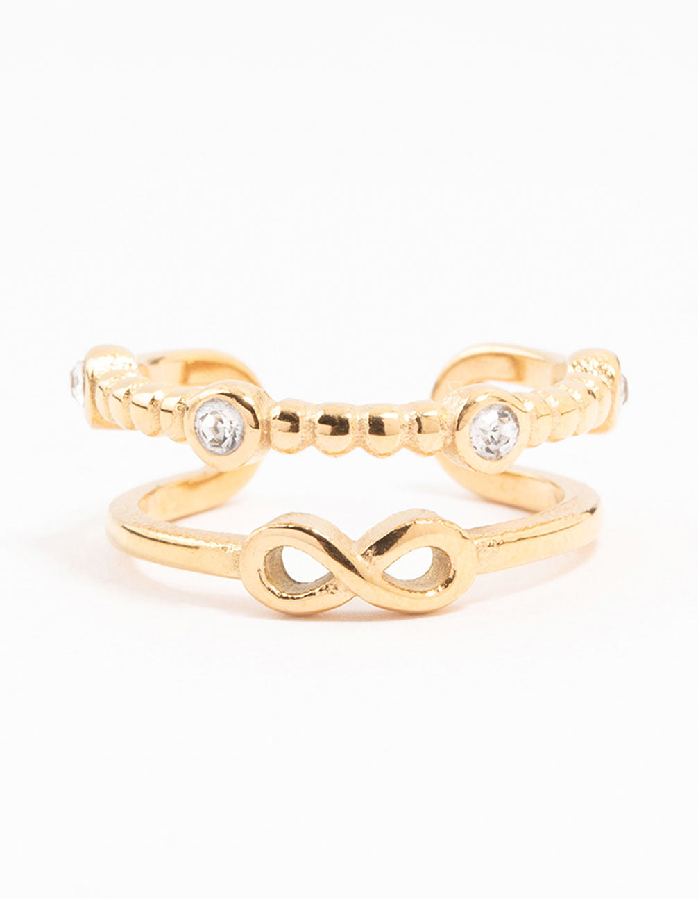 Waterproof Gold Plated Stainless Steel Infinity Tier Ring