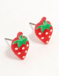 Strawberry Plastic Stud Earrings - link has visual effect only