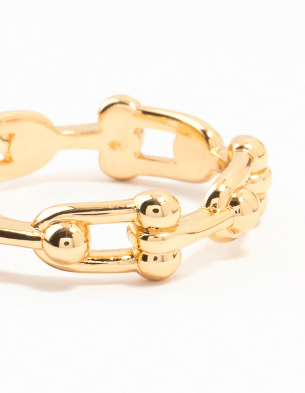 Waterproof Gold Plated Stainless Steel Chain Ring