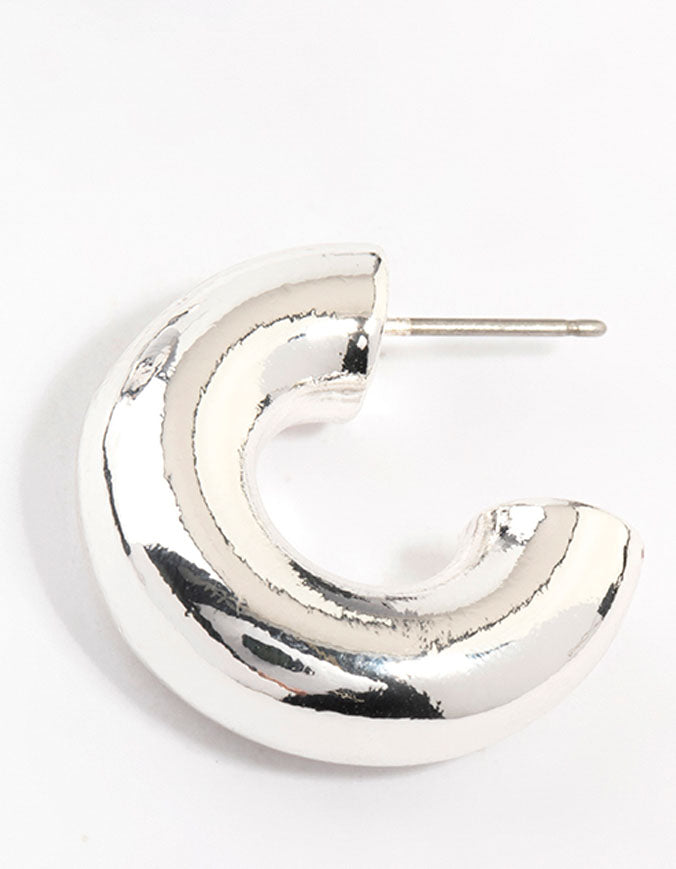Silver Plated Chunky Hoop Earrings