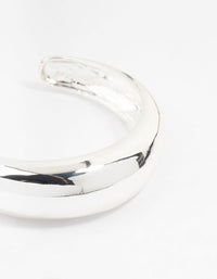 Silver Plated Round Wrist Cuff - link has visual effect only