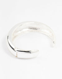Silver Plated Round Wrist Cuff - link has visual effect only