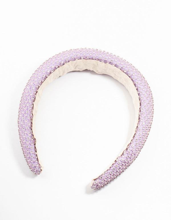 Lilac Diamante Fabric Headband