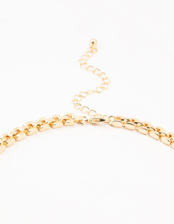 Gold Plated Watch Chain Necklace