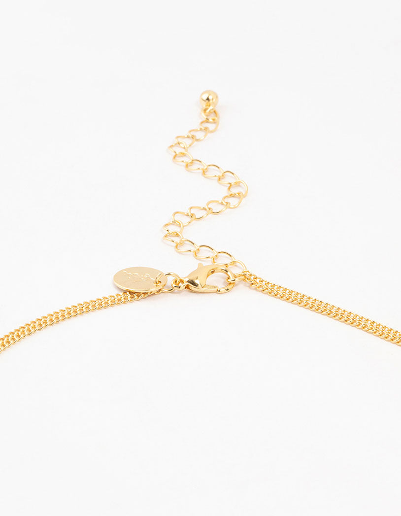 Gold Plated Evil Eye Chain Layered Necklace