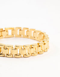 Gold Plated Watch Chain Bracelet - link has visual effect only