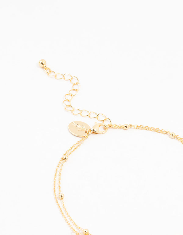 Gold Plated Evil Eye Anklets 2-Pack