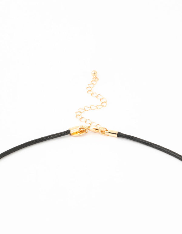 Cord Layered Oval Good Station Necklace