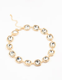 Gold Diamante Round Necklace - link has visual effect only