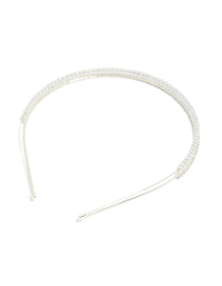 Silver Double Layered Pearl & Crystal Headband - link has visual effect only