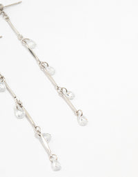 Silver Cubic Zirconia Droplet Drop Earrings - link has visual effect only