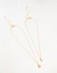 Gold Diamante Sun & Moon Necklaces 2-Pack - link has visual effect only