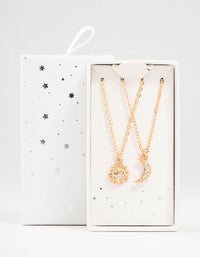 Gold Diamante Sun & Moon Necklaces 2-Pack - link has visual effect only
