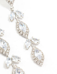 Silver Marquise Cubic Zirconia Leaf Drop Earrings - link has visual effect only
