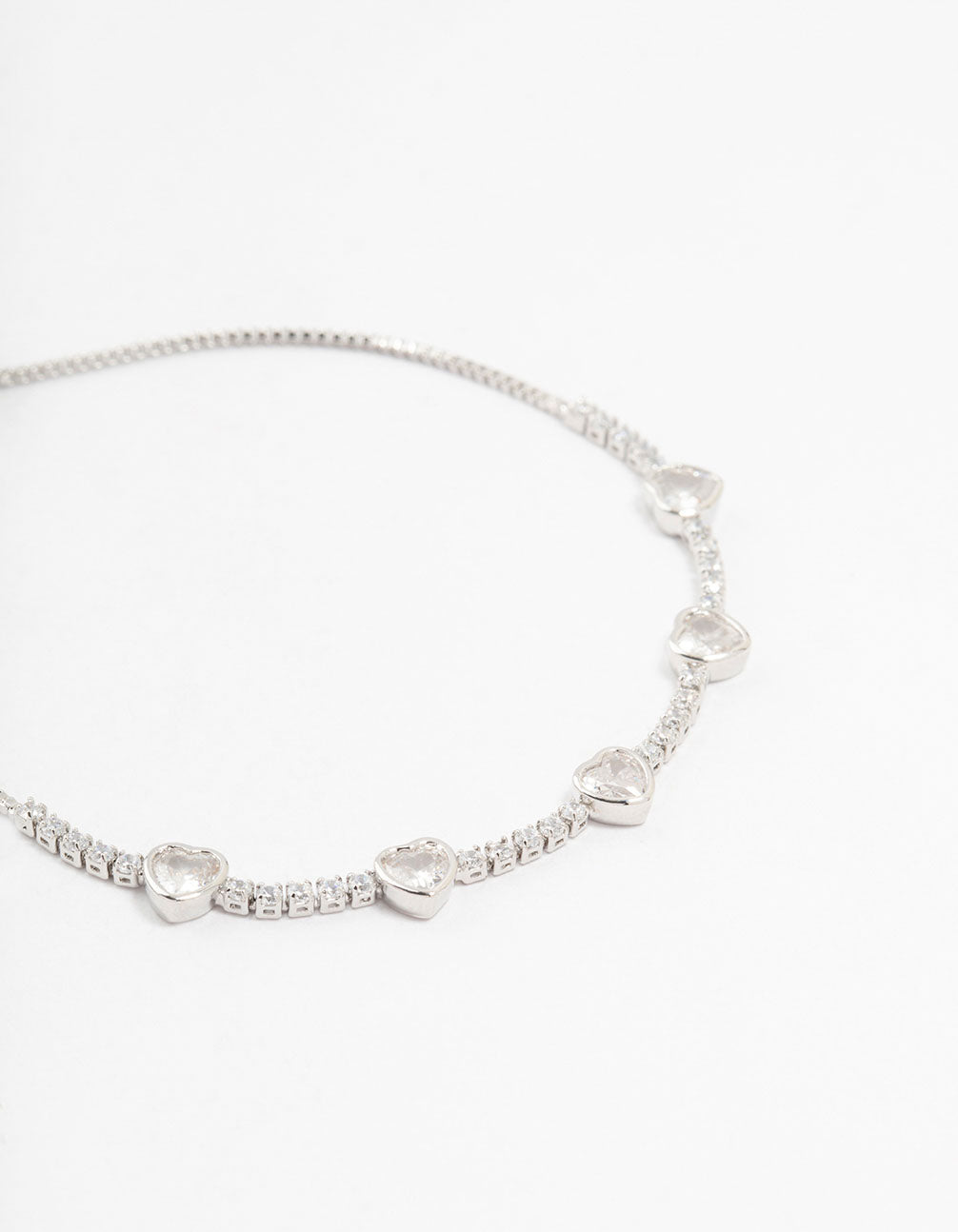 Silver Cubic Zirconia Heart Toggle Bracelet