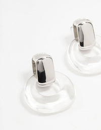 Silver Acrylic Stud Earrings - link has visual effect only