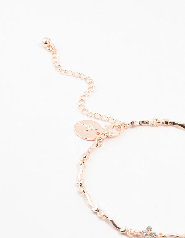 Rose Gold Plated Winding Mini Flower Bracelet
