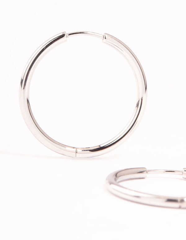 Surgical Steel Polished Hoop Earrings