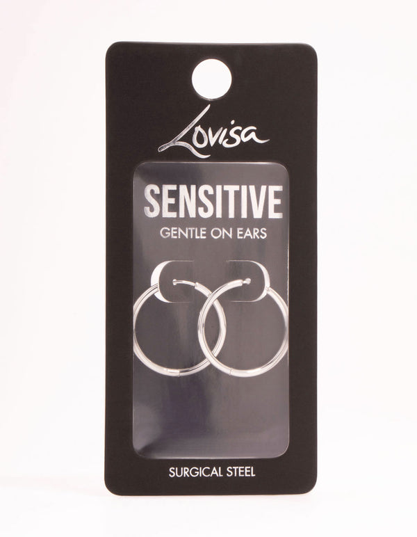 Surgical Steel Polished Hoop Earrings