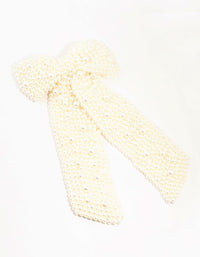 Classic Fabric Pearl Bow Clip - link has visual effect only