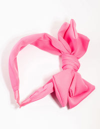 Pink Fabric Large Statement Bow Headband - link has visual effect only