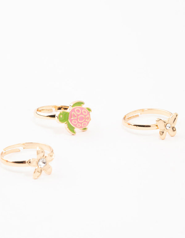 Kids Gold Garden Stacking Ring Pack