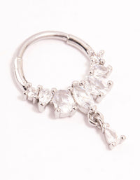 Surgical Steel Mixed Cut Stone Drop Clicker Ring - link has visual effect only