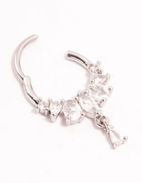 Surgical Steel Mixed Cut Stone Drop Clicker Ring - link has visual effect only