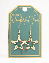 Wrapped Star & Diamante Crystals Drop Earrings - link has visual effect only